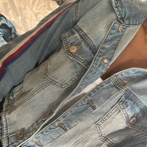 Forever 21 Jean jacket with stripes